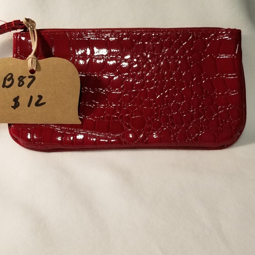 Red wristlet bag